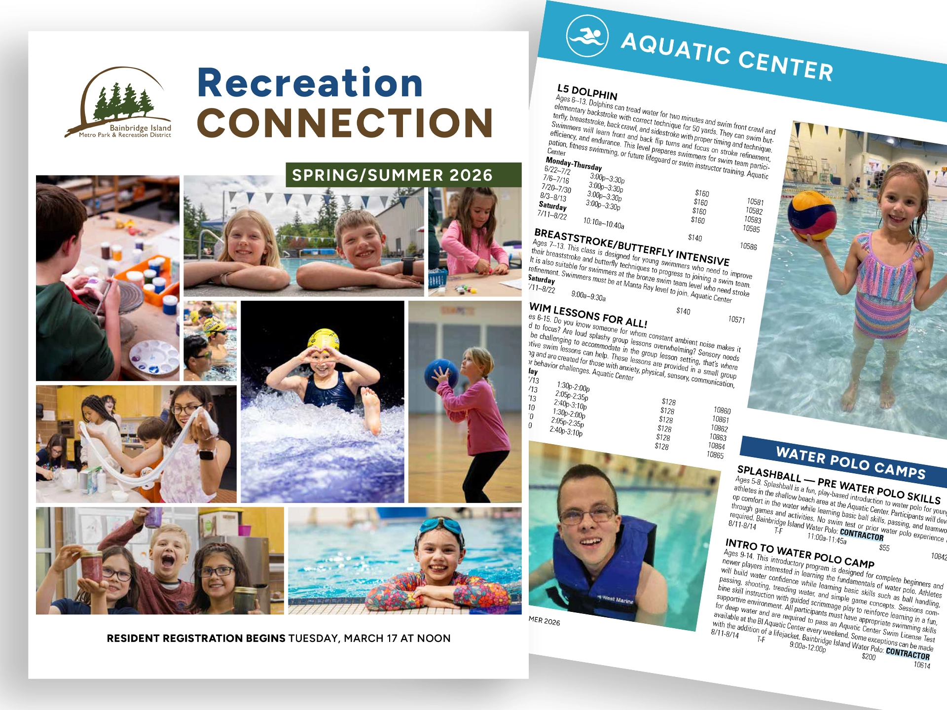 Bainbridge Island Metro Park & Recreation District program catalog design