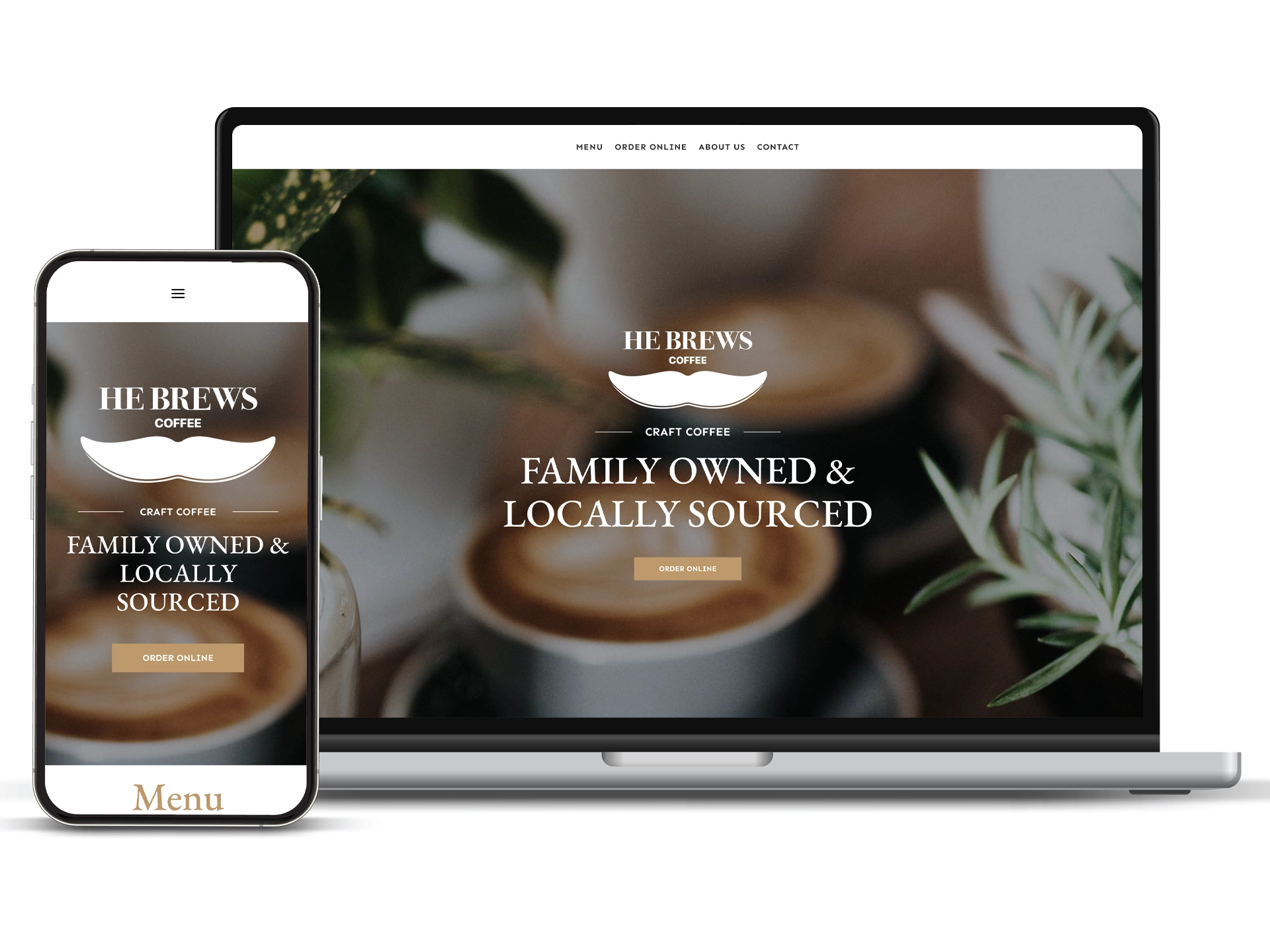 HeBrews Coffee - coffee shop website design and development