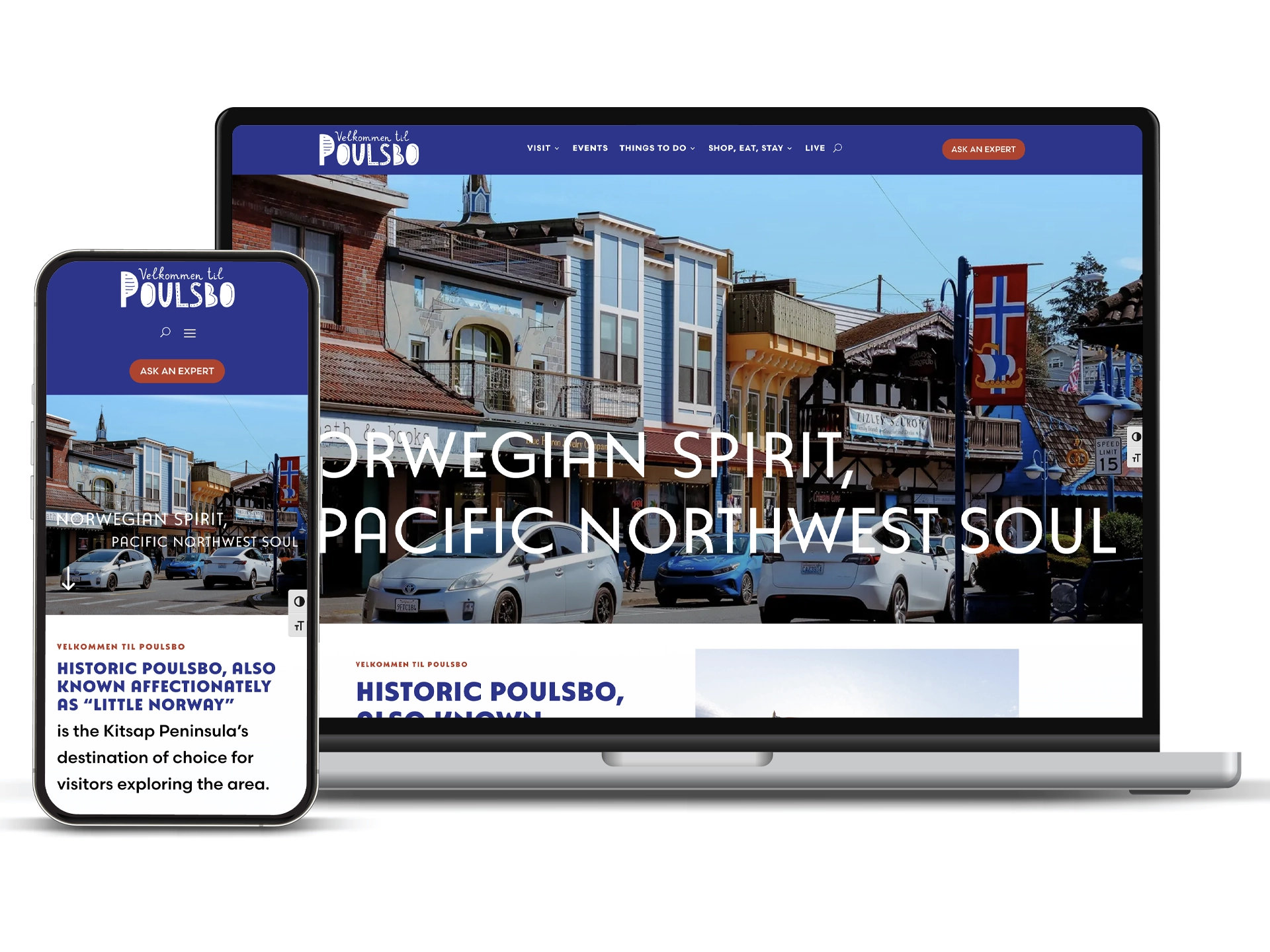 Visit Poulsbo local tourism website design and development