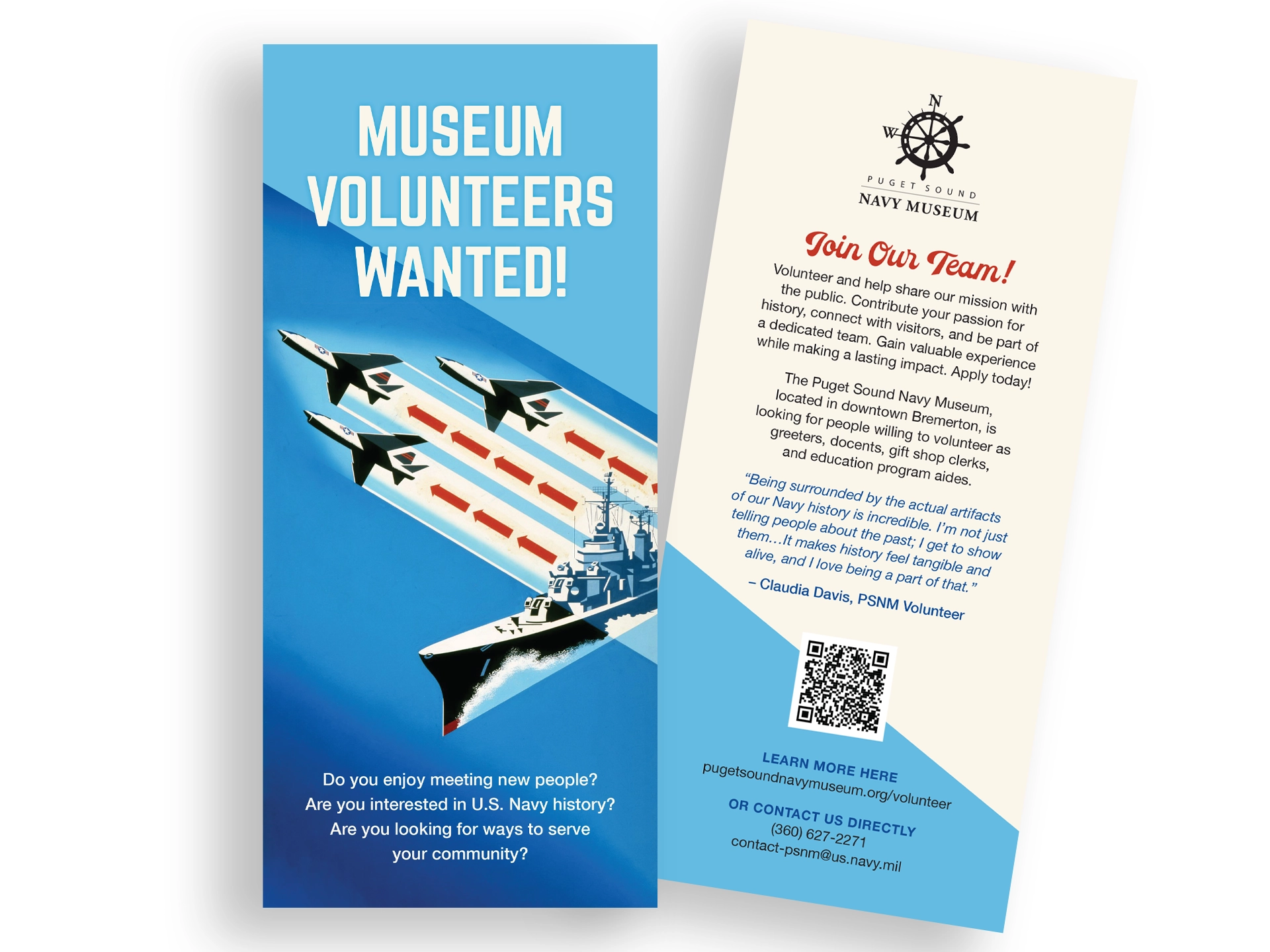 Puget Sound Navy Museum rack card design