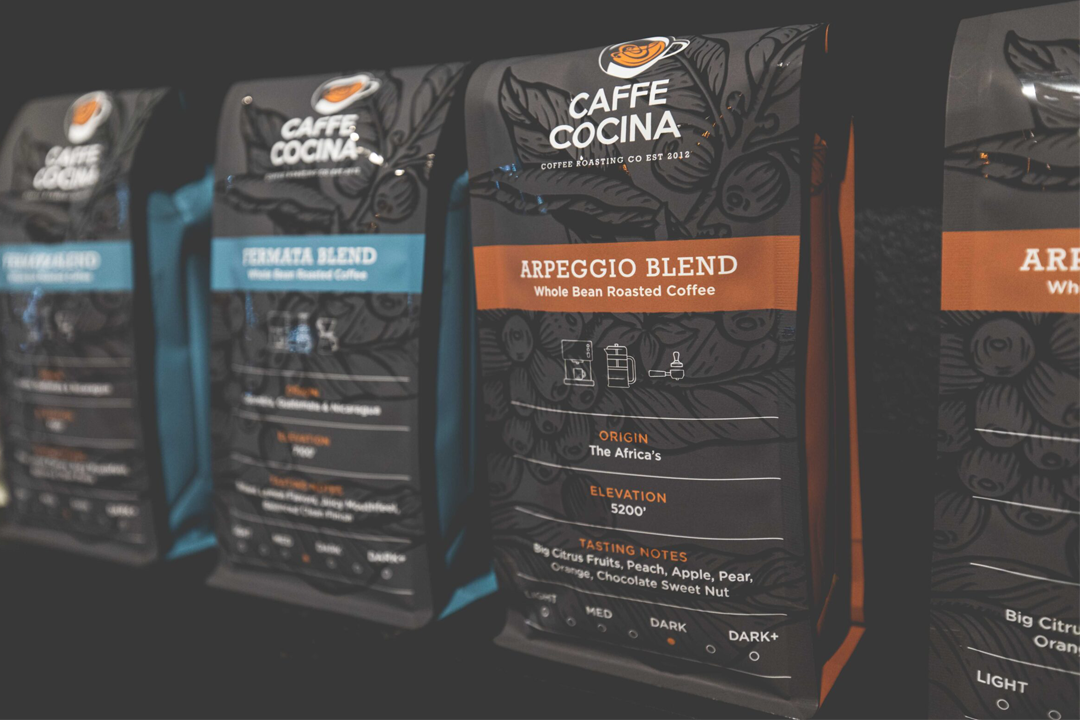 Caffe Cocina brand packaging design by Fusion Creative Works