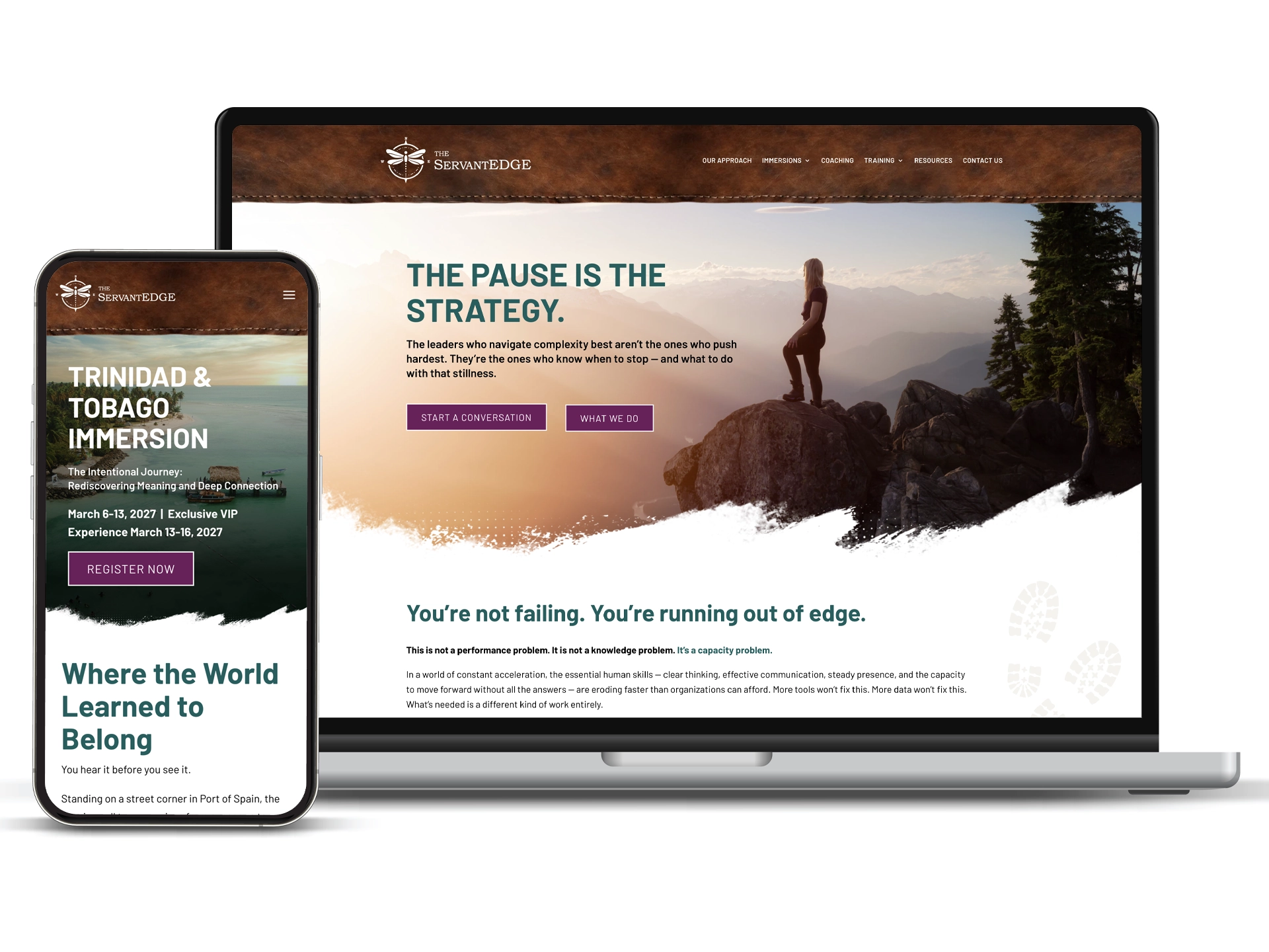 The Servant Edge website design